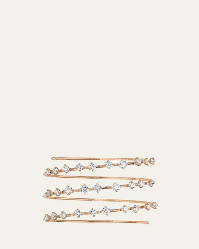 18K Rose Gold Diamond Wrap Bracelet